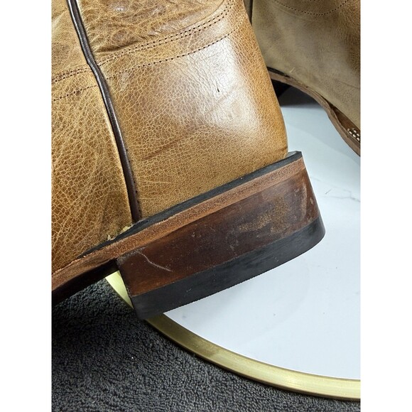 Old West Men\'s Size 13 D Broad Square Toe Western Work Boots Burnt Dark Brown main image 7